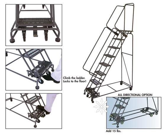WEIGHT - ACTUATED ROLLING SAFETY LADDERS
