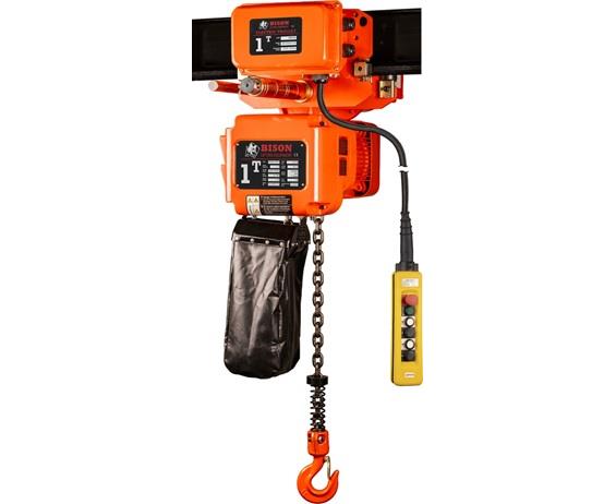 BISON 3-PHASE ELECTRIC CHAIN HOIST WITH MOTORIZED TROLLEY