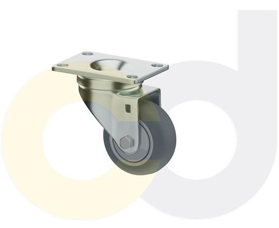 ZINC PLATED CASTERS - THERMO-RUBBER WHEELS