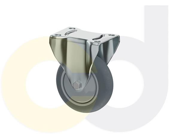 ZINC PLATED CASTERS - THERMO-RUBBER WHEELS