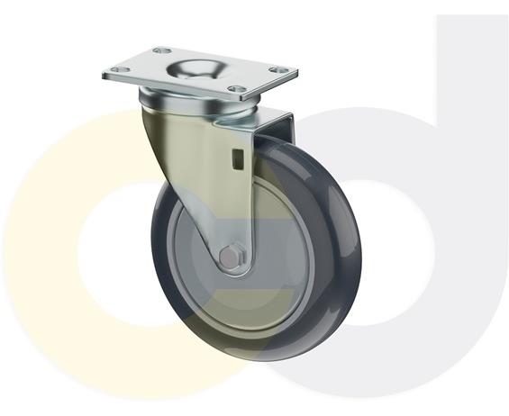 ZINC PLATED CASTERS - THERMO-URETHANE WHEELS