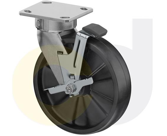 ZINC PLATED CASTERS - GLASS-FILLED NYLON WHEELS