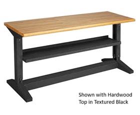 ADJUSTABLE HEIGHT IRON-I WORK BENCH WITH SHELF